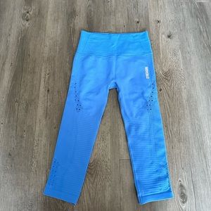 Gymshark blue seamless cropped leggings size small